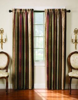   52 Inch by 84 Inch Tuscan Stripe Thermal Backed Pole Top Panel Autumn