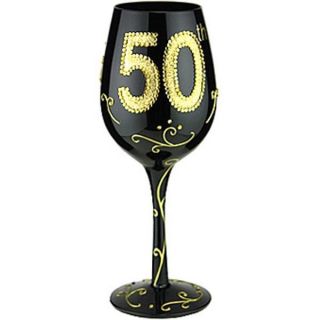 Bottoms Up Birthday Wine Glass   50 Years Old