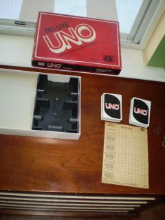 Uno Igi card game deluxe edition 1978 tray and score pad