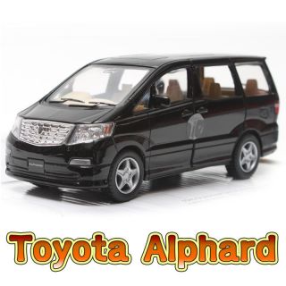 Toyota Alphard 1:38, 5 Black Diecast Mini Cars Toys Kinsmart KT5066 
