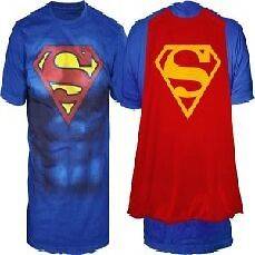 SUPERMAN COSTUME BODY WITH CAPE ADULT MENS DC COMICS T TEE SHIRT S