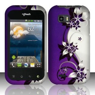 For LG Eclypse C800G Purple Silver Vine Skin Snap on Hard Case Phone 