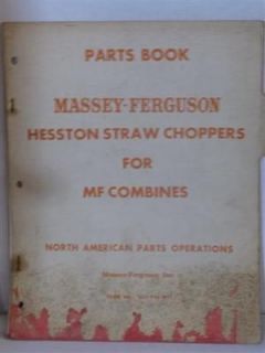 MF Hesston straw choppers for MF Combines parts book by