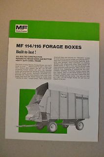 Massey Ferguson Brochure   MF114 116 Forage Boxes   silage wagons 