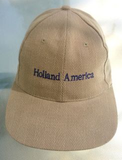 Holland America Cruise Lines Beige with Navy Embroidered Logo Baseball 