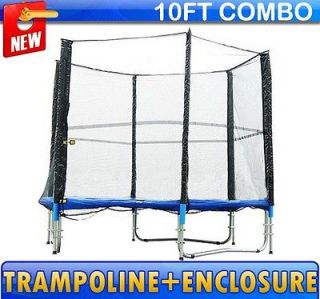 Frugah NEW 10 Trampoline With Safety Frame Pad Enclosure Play 
