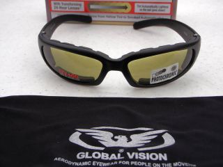 Transitional Lense Padded Sunglasses Yellow to Dark