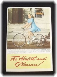 1940s Schwinn Bike Catalog Brochure Auto Cycle Hollywood Deluxe j 