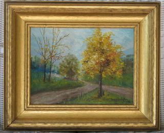 American Oil By J Ralston 1930s​ Fall Scene Signed And Dated