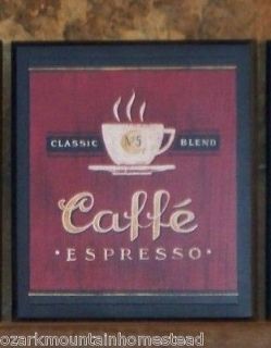 Caffe Coffee Shop Plaque burgundy red kitchen wall decor sign Cafe 