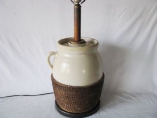 KNOB CREEK UNIQUE KITCHEN DECOR STONEWARE BUTTER MILK CHURN END TABLE 