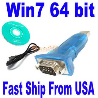 USB to RS232 serial DB9 Adapter for XP Vista Win7 Window7 64 PL2302 
