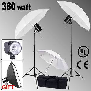   Flash Lighting 3x 33 Umbrella Softbox Kit Light Stand Photo Studio