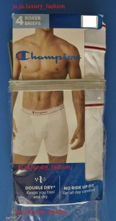 Men’s Underwear Boxer Briefs Champion 4 Pack White New w/ Tags 100% 
