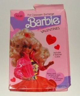 Barbie Mattel 1991 Valentine Cards Classroom Exchange 36 + New NIP 