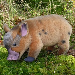   Micro Pig ginger spotted with pink snout soft toy by Kosen/Kösen 0961