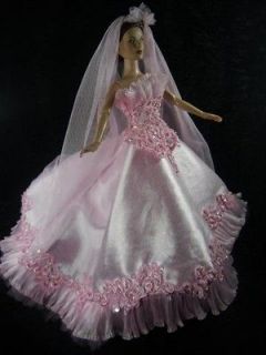   Gene Tyler Outfit handmade Wedding Bride Dress Gown with Veils #67