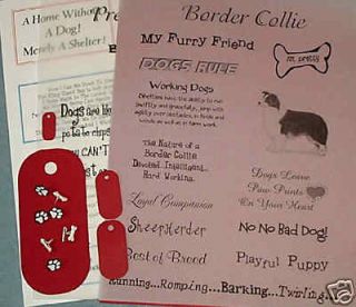   SMOOTH COLLIE DOG Scrapbooking Kit LOT 15 NEW Vellum Words + SMDTS