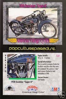 1928 EXCELSIOR SUPER X 45 BIKE Vintage Motorcycle CARD