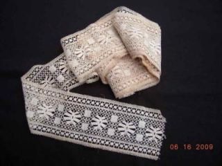 antique victorian HANDMADE LACE 4.625 YARDS fabric SEWING crafts TRIM