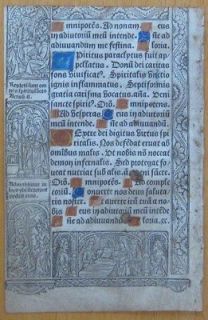Leaf Book of Hours Woodcut Border Vellum   i912   1510