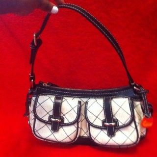 Purse Handbag Dooney & Bourke Medium Size Shoulder Off White Black Bag 