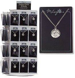   Catholic Patron Pewter Medal Pendant Necklace w Chain Gift Box