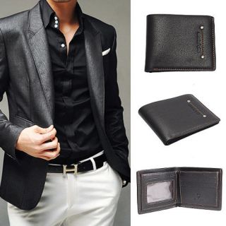   Man Bifold Secret Pocket Purse Leather New Wallet Money Clip 2 Colors