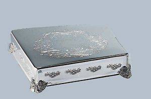 18 SILVER PLATED SQUARE WEDDING CAKE STAND PLATEAU