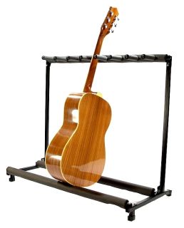 GUITAR STAND   MULTIPLE Seven INSTRUMENT Display Rack Folding Padded 