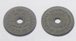   of Washington Aluminum TAX TOKENS 1941 Revenue Coin 