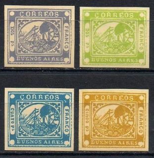 1858 Argentina Buenos Aires (Set of 4) 2,4 & 5 Pesos, MH/OG   GW 