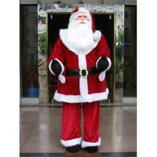 Life Size Decorative Plush 6 Foot Santa Claus Sitting Or Standing 