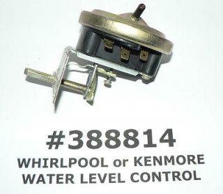 WHIRLPOOL or KENMORE WASHER WATER LEVEL CONTROL #388814 WITH FAST FREE 