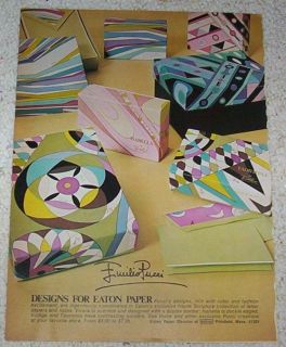 1970s ad page Emilio Pucci design Vivara Voltige Taormina EATON Paper 