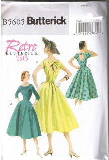 Vintage Retro 50s Rockabilly Dress Belt Back Detail Pattern Size 16 18 