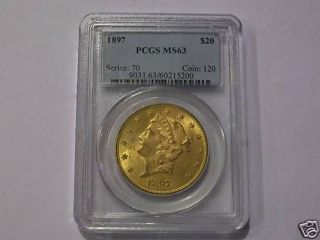 1897 MS 63 PCGS Liberty Double Eagle $20 Gold Coin