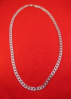 14KT WHITE GOLD EP 30 8MM DESIGNER TEXTURED LINK CURB CUBAN CHAIN W 