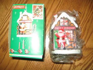 Vintage Christmas WIND CHIMES Decoration of SANTAS WORKSHOP   in box