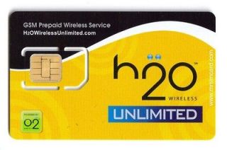 H2O Wireless Prepaid SIM card Micro/Nano w/ International Calling 
