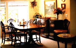  Sheraton Dining Room set, 6 Chairs hand carved 1850s,table, buffet