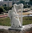 Heavenly Music Angel Playing Harp Wind Chimes Statue Garden 29 