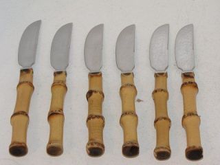 Kay Bojesen Denmark., fruit knifes with handle of Bamboo Danish Modern