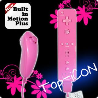    in Motion Plus Remote Controller + Nunchuck For Nintendo wii (PINK