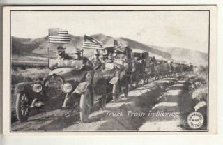MEXICO WAR TRUCK TRAIN, FLAGS Kavanaugh postcard