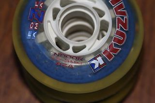 KUZAK inline indoor Hockey Wheels 76.5mm x 82a new no pkg 4 wheels 