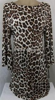 Womens Plus Size Clothing Alfani 0X Brown Leopard Print Tunic Shirt 
