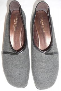Taryn Rose Kelsey Womens Shoes Flats Slip On Gray Wool Leather 36 6.5 