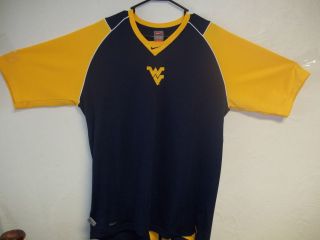WVU West Virginia University Mountaineers Coach Shirt Large FIT DRY
