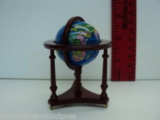 Miniature World Globe on Mahogany Stand